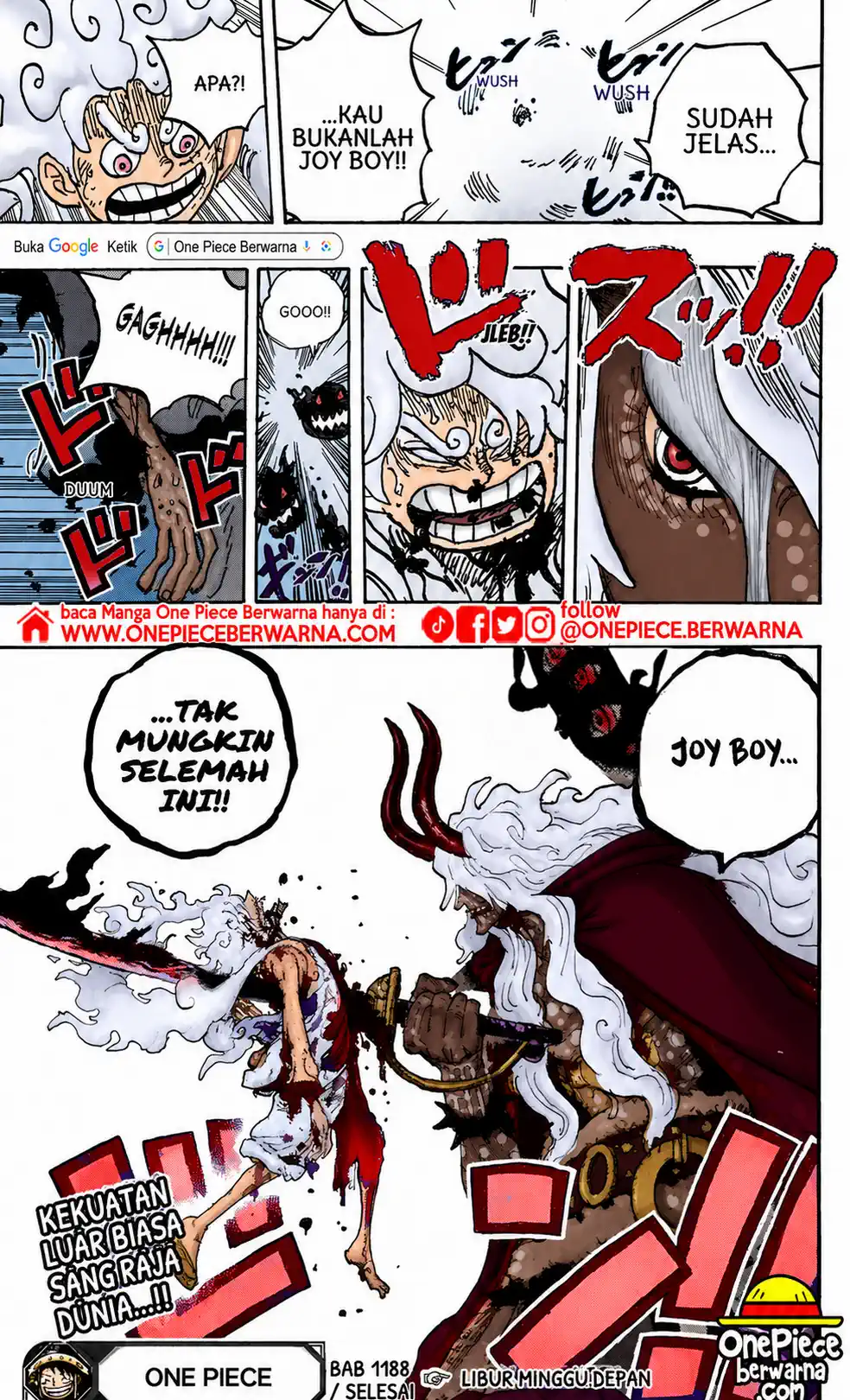 One Piece berwarna 1188 1189 1190 bahasa indonesia